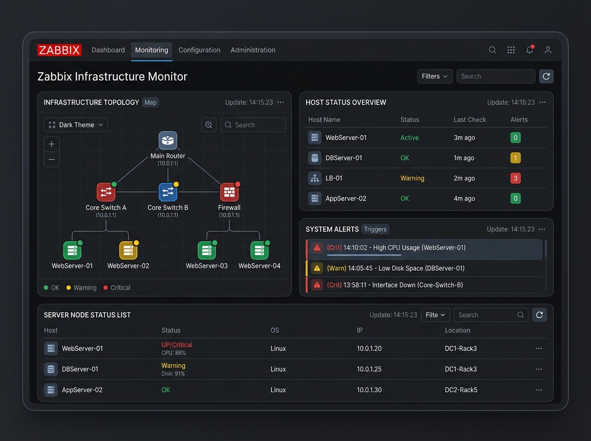 Zabbix Host Map Preview